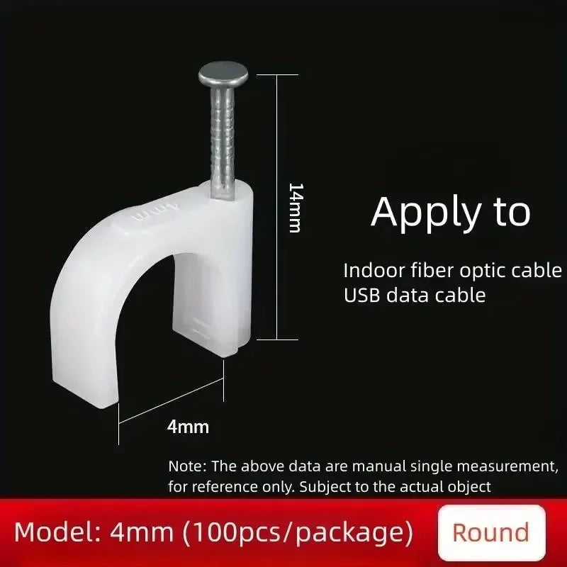 100pcs Cable Clips 4/6/8/10mm
