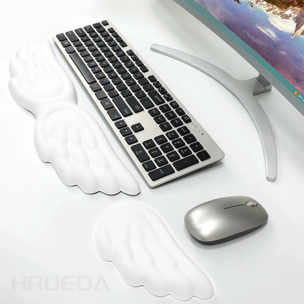 Angel Wing Memory Foam Mouse Pad & Wrist Support