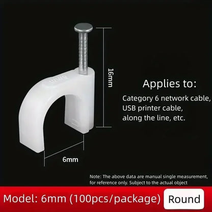 100pcs Cable Clips 4/6/8/10mm